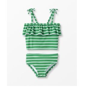 Recycled Stripe Ruffle Two Piece Set
Color: Jelly Bean